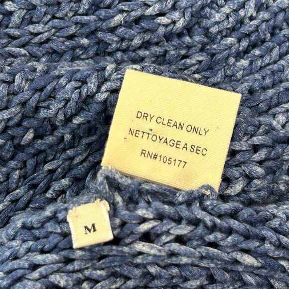 Ulla Johnson Blue Fringe Sweater Size M Arquette Boho Casual 100% Cotton - Picture 9 of 9